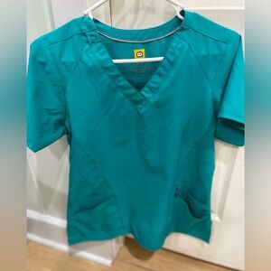 Teal scrub set, includes scrub top and jogger scrub bottoms